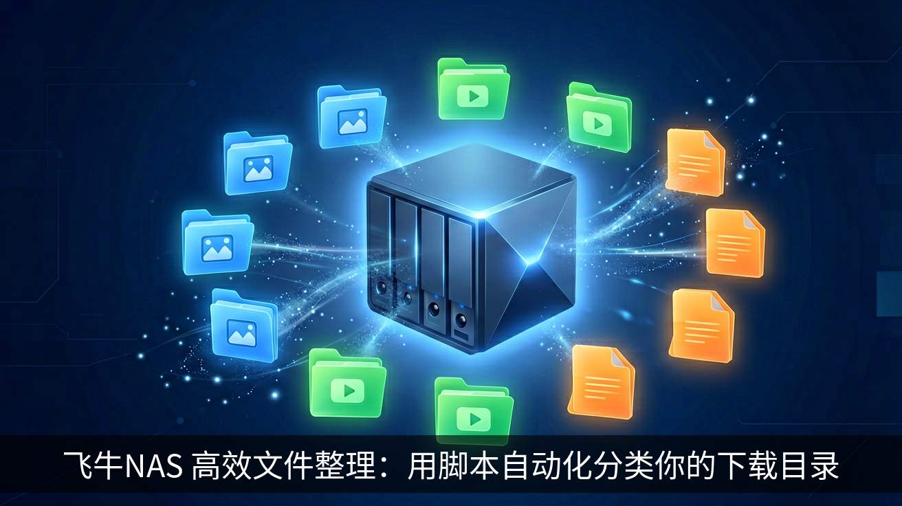 飞牛NAS 高效文件整理：用脚本自动化分类你的下载目录